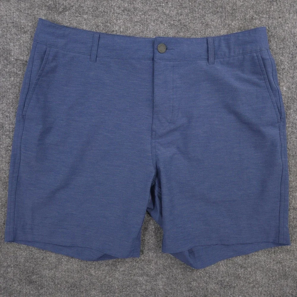 Faherty All Day Shorts Mens 35 Blue Heather Hybrid Chino Performance 7